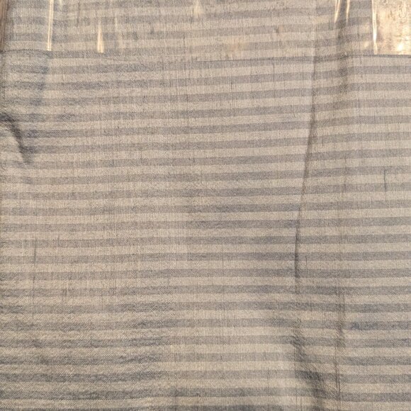 NWOT Restoration Hardware Striped Thai Silk Drapery 50 x 84 Marine Blue Stripe - Picture 2 of 4